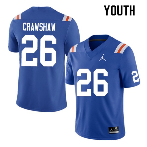 Youth #26 Jeremy Crawshaw Florida Gators College Football Jerseys Throwback